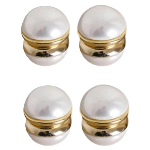 Pearl Synthetic Magnetic Earrings - 2 pair of Earrings Lymphatic Magnetotherapy - Picture 1 of 4